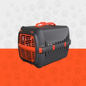 Petbox Kedi Taşıma Çantası Turuncu Şeritli Siyah Renk